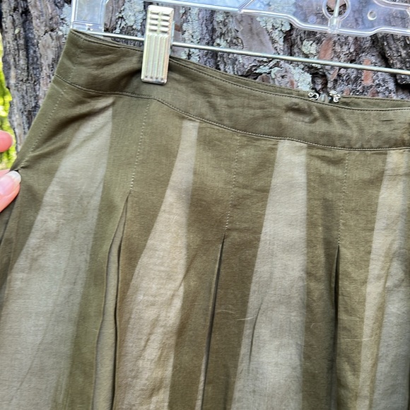 Talbots Moss Green Pleated Petite Skirt 6P - Picture 3 of 9